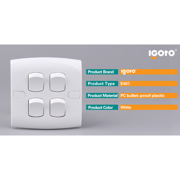 Igoto E401 Concealed Installation 4 Gang Wall Switch